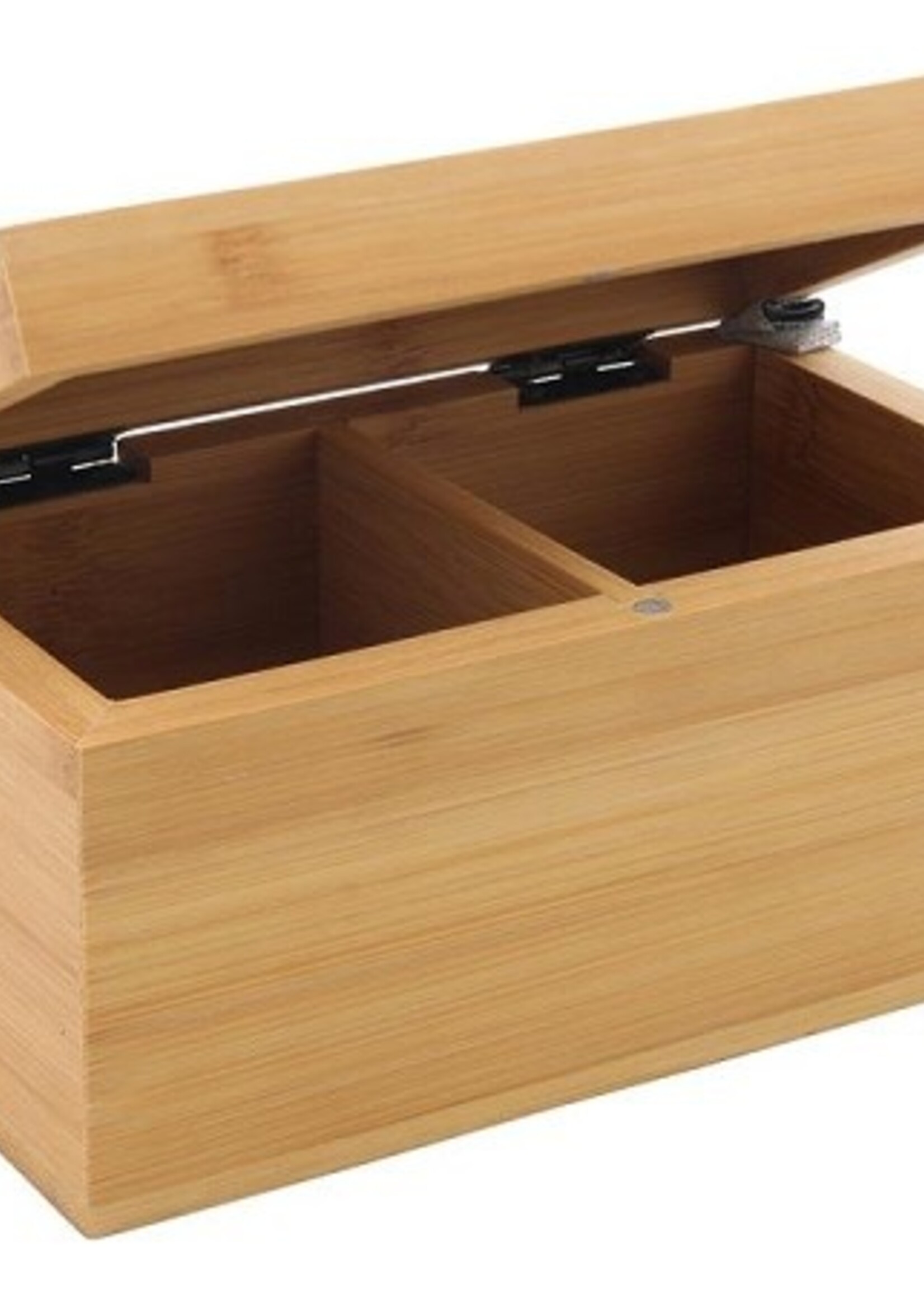 Theekist bamboe 2-vaks 16x8,8x8cm