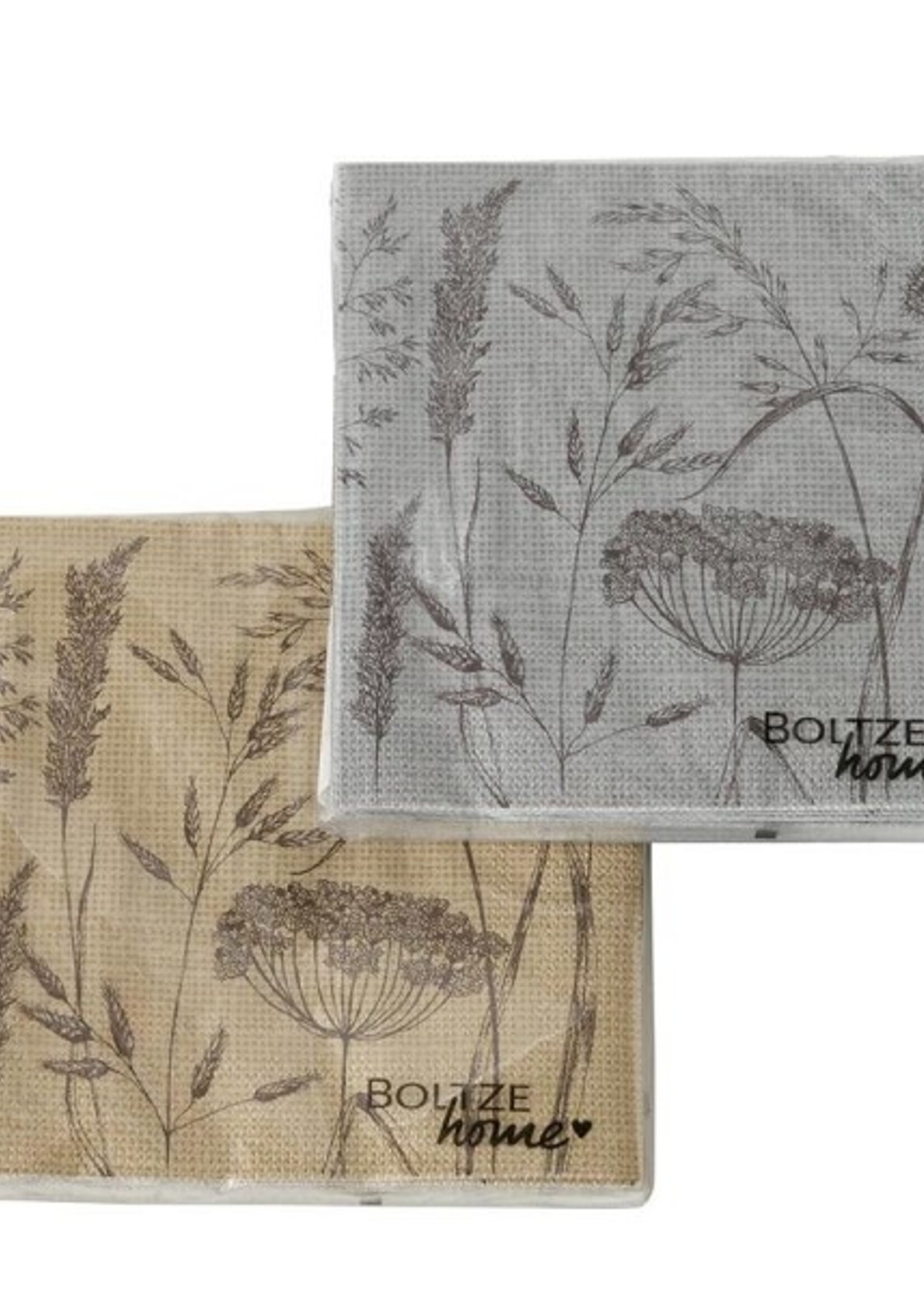 Boltze Home Servetten Linnen 33x33cm 20stuks verkrijgbaar in beige of grijs
