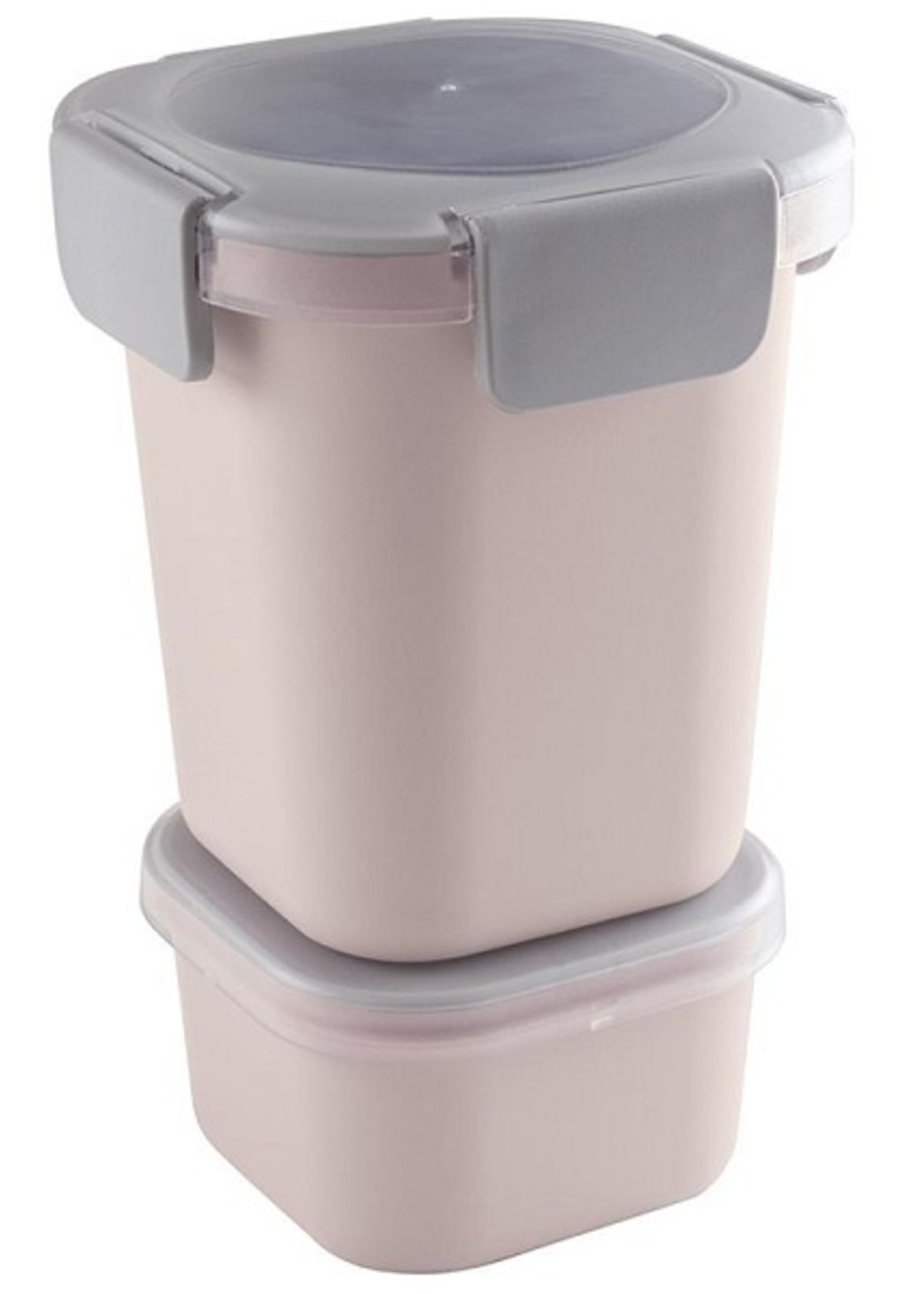 Sunware Sigma Home Food to go Lunch beker roze/lichtgrijs 11,5 x 11,5 x 18,5 cm
