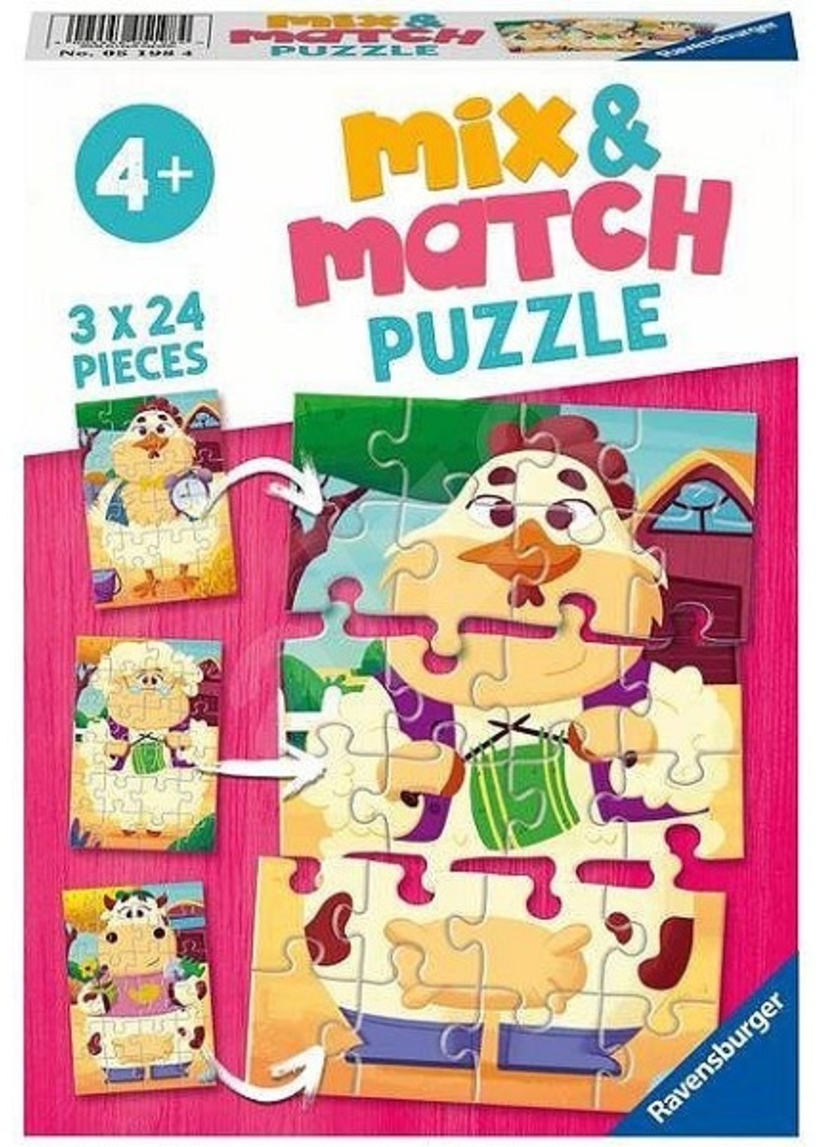 Ravensburger Mix&Match puzzel Boerderijvrienden 3x24 stukjes