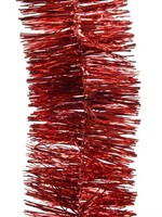 Decoris kerstboom guirlande tinsel glans 7.5cm x 270cm kerstrood