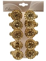 kerstboomkaarsjeshouders met knijper 5x3.5cm goud 10 stuksy