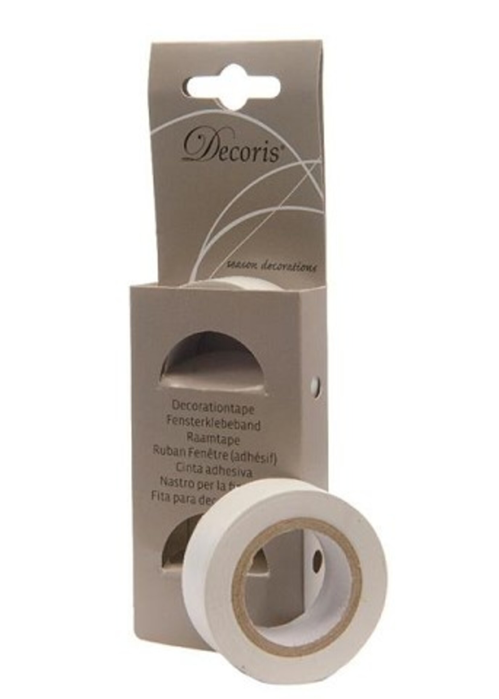 Decoris Kerst raamtape wit 1,9cmx1000cm pak a 2 stuks