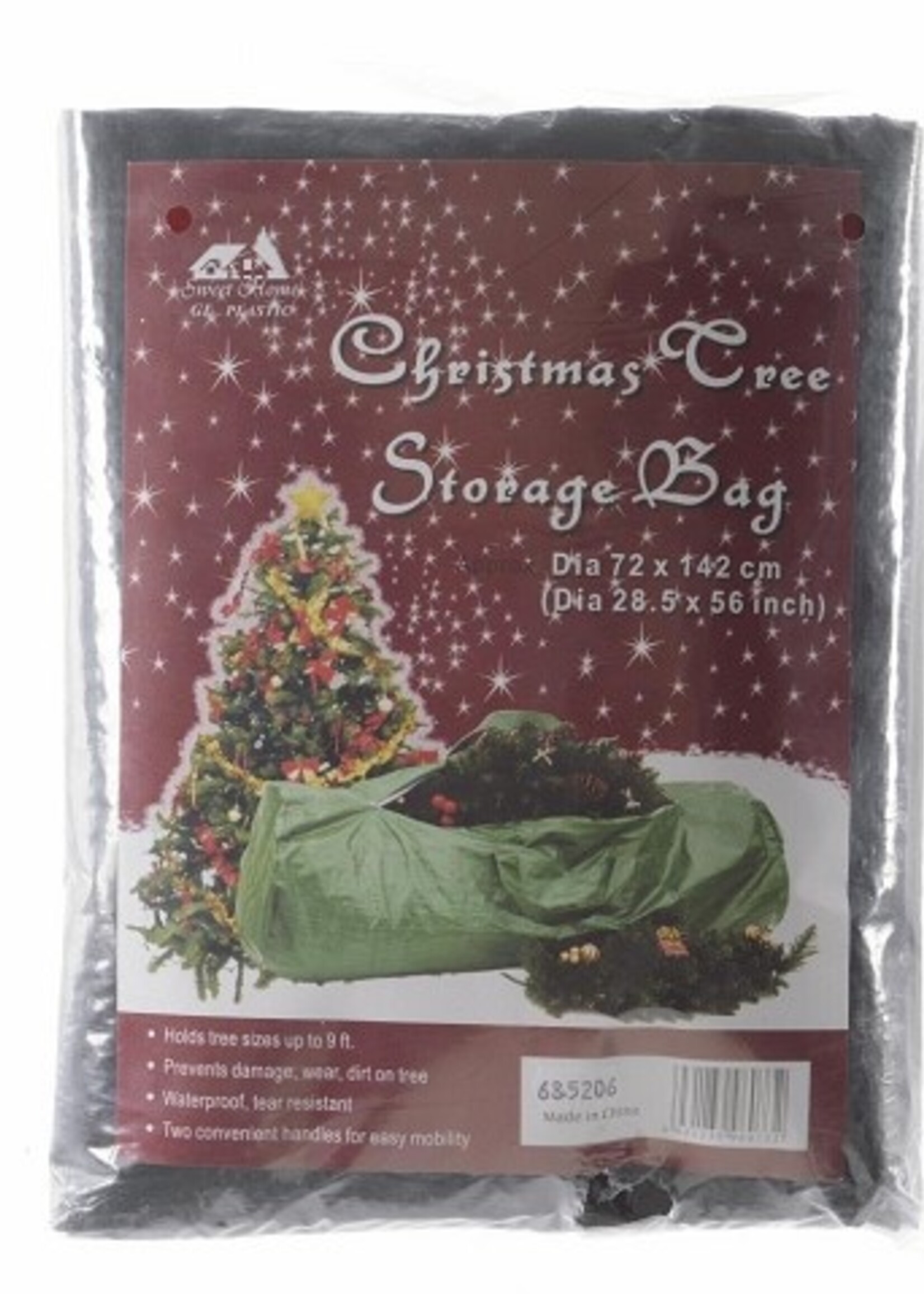 Opbergzak pp voor kunstkerstboom 120x25x43cm groen