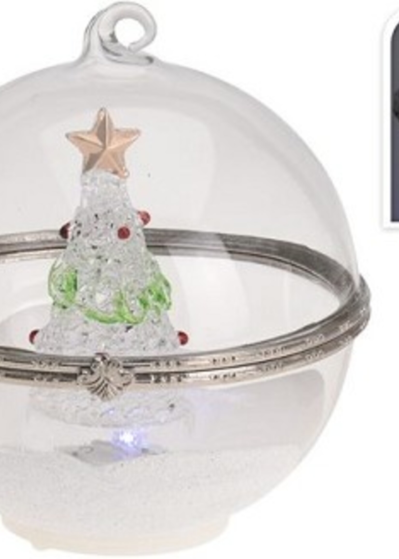 Kerstbal met Led 10cm. verkrijgbaar in 3 verschillende uitvoeringen