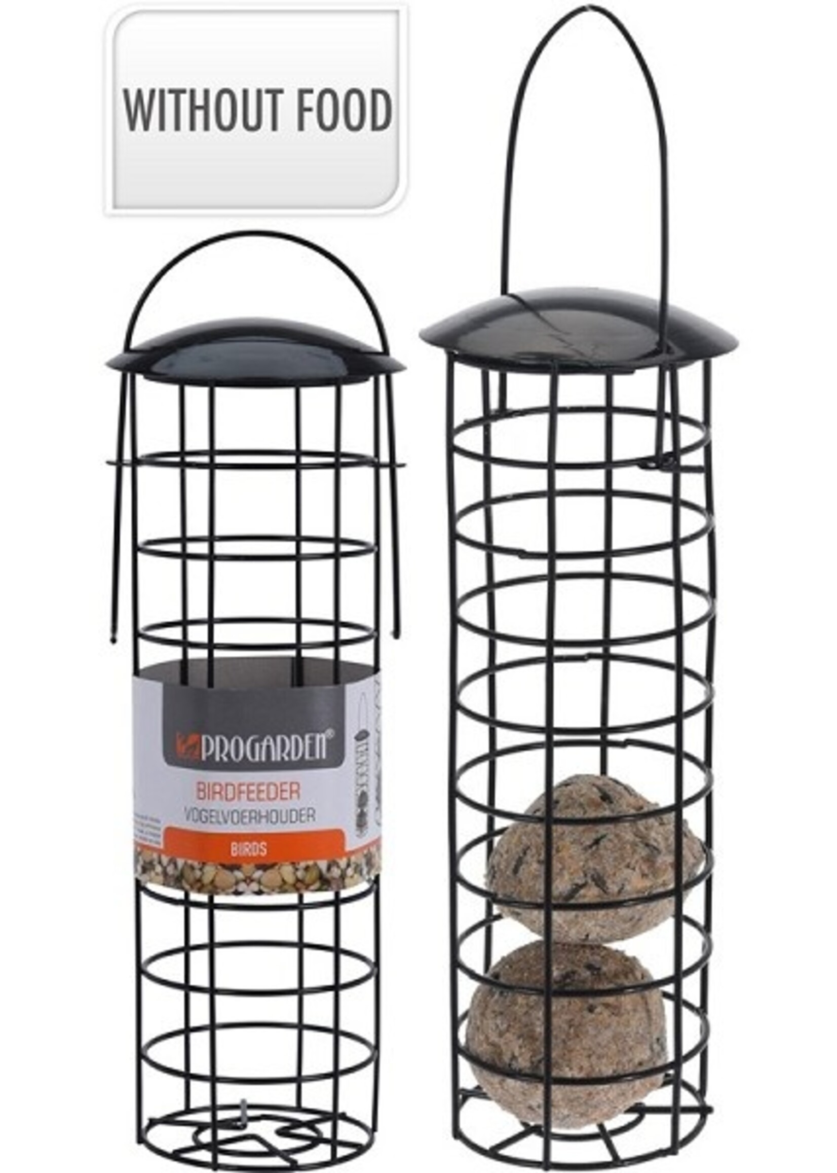 Vogelvoederhouder metaal Ø7x31,5cm zwart