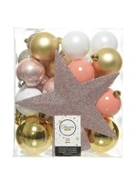 Decoris kerstballen set 33 delig incl. piek kunststof (T)