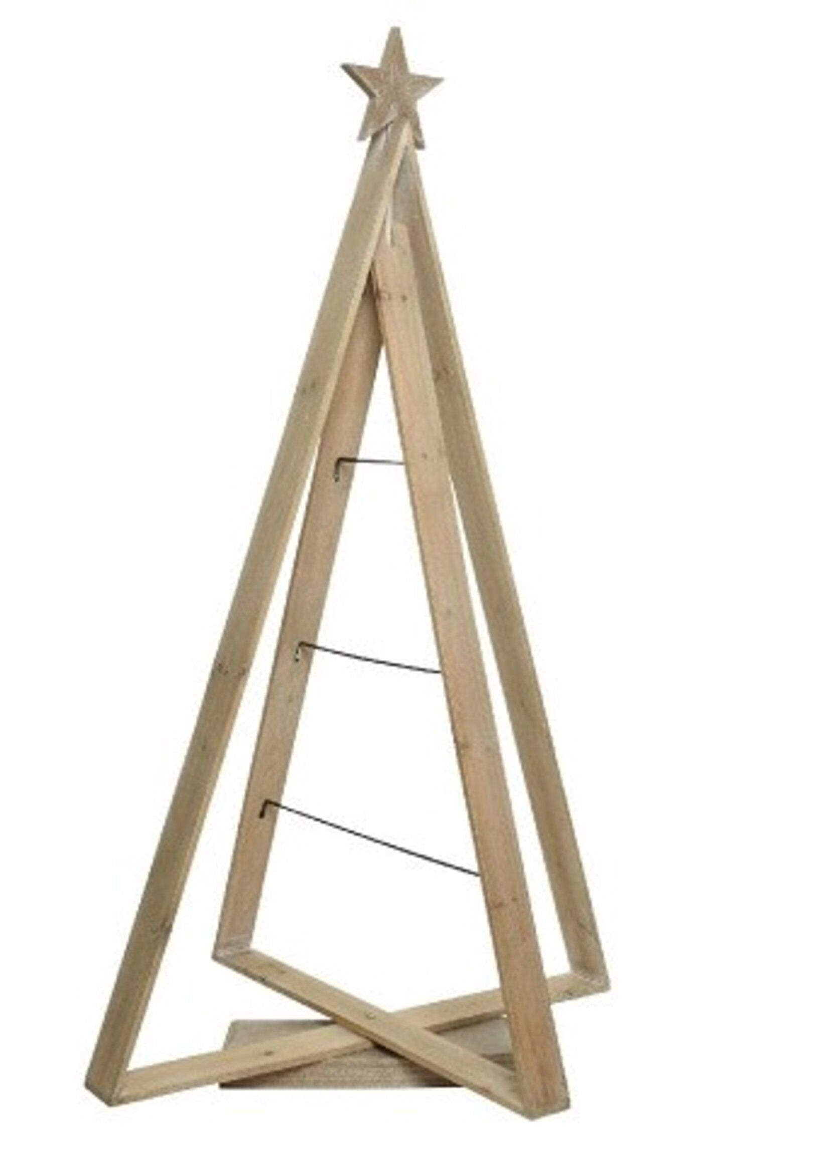 kerstboom vurenhout met metalen lijnen 114x22x64cm