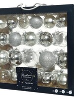 Kerstballenset van glas licht goud box a 42 stuks