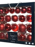 Kerstballenset van glas Kerstrood box a 42 stuks