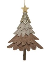 Decoris Kerstboom hanger in vorm van een kerstboom in vilt 2x15x24cm