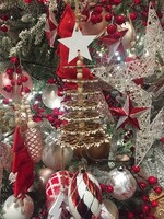Decoris kersthanger 3d kerstboom van triplex 11x11x21cm