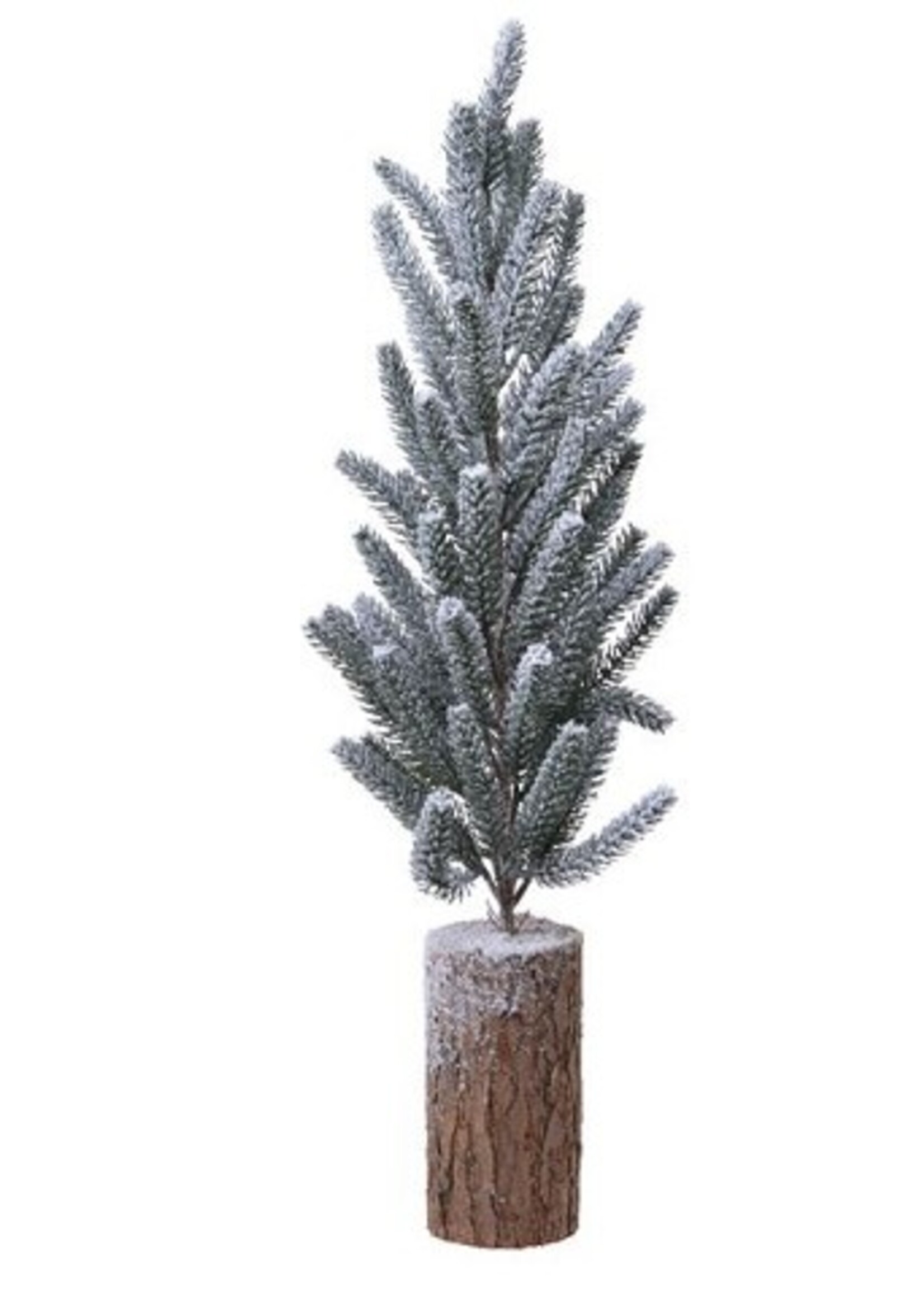 Decoris Mini kerstboom groen snowy finish dia15x34cm