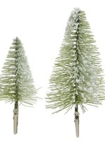 Decoris mini kerstboom op clip set a 4 stuks 2x8cm en 2x14 cm voor binnen gebruik