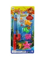 Visspel met werphengel plastic