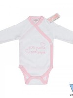 ROMPER 50% MAMA + 50% PAPA (WIT-ROZE VERSIE)