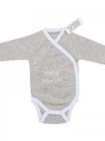 ROMPER HELLO WORLD! GRIJS-WIT