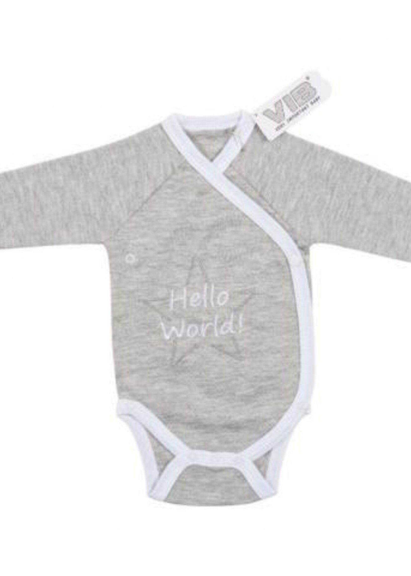 ROMPER HELLO WORLD! GRIJS-WIT
