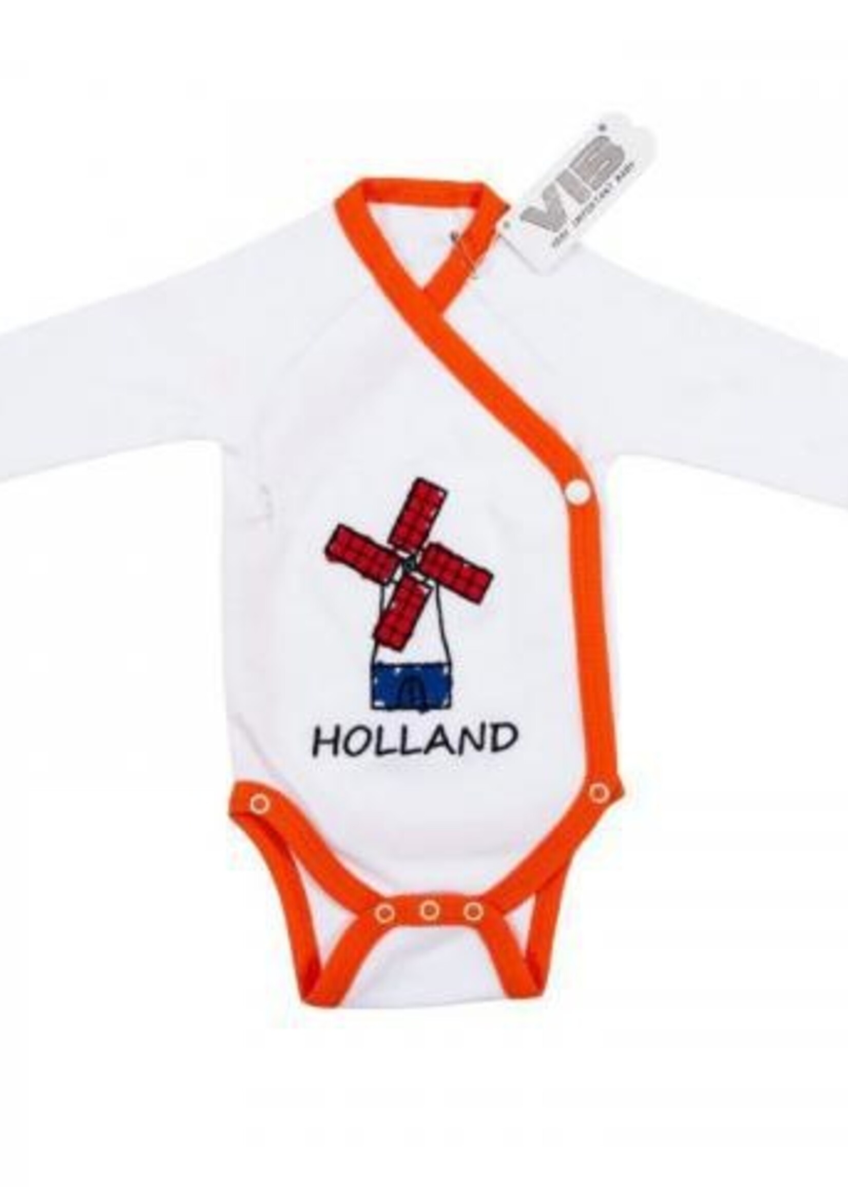 ROMPER HOLLAND MET MOLEN WIT-ORANJE