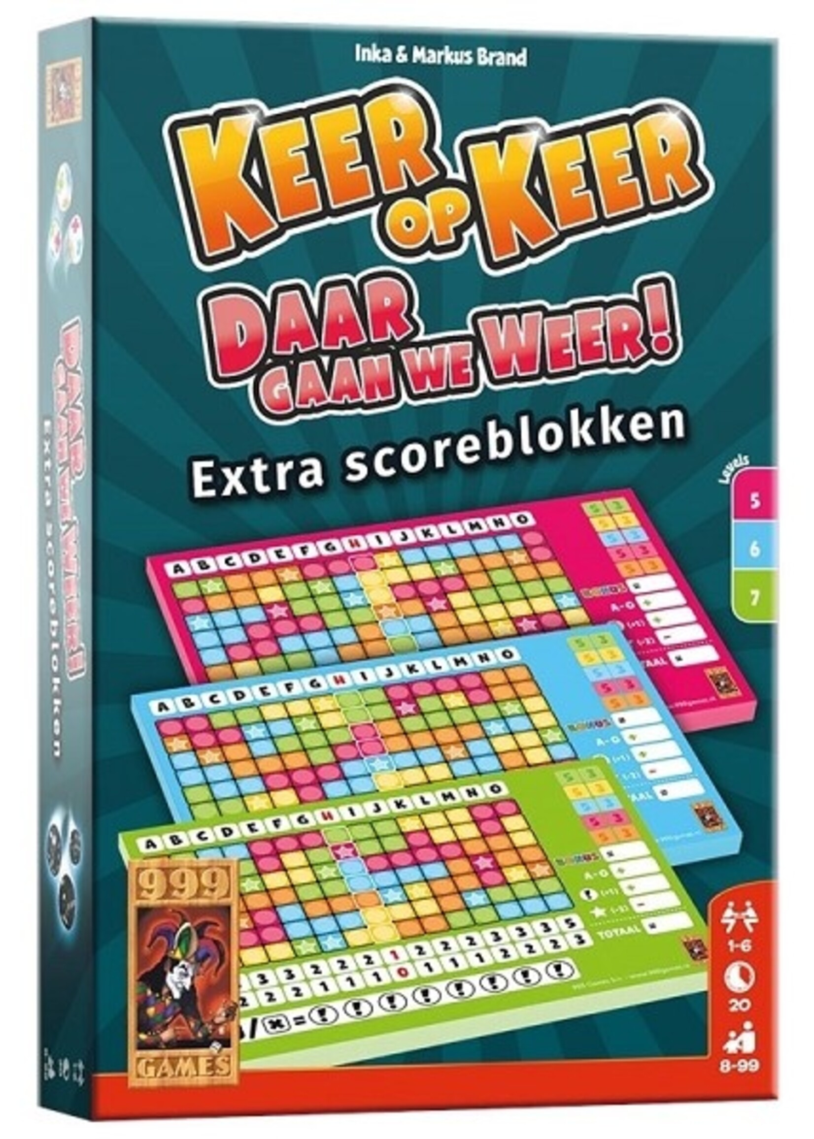 999 Games Keer op Keer - Scoreblok Level 5/6/7 (3 stuks)