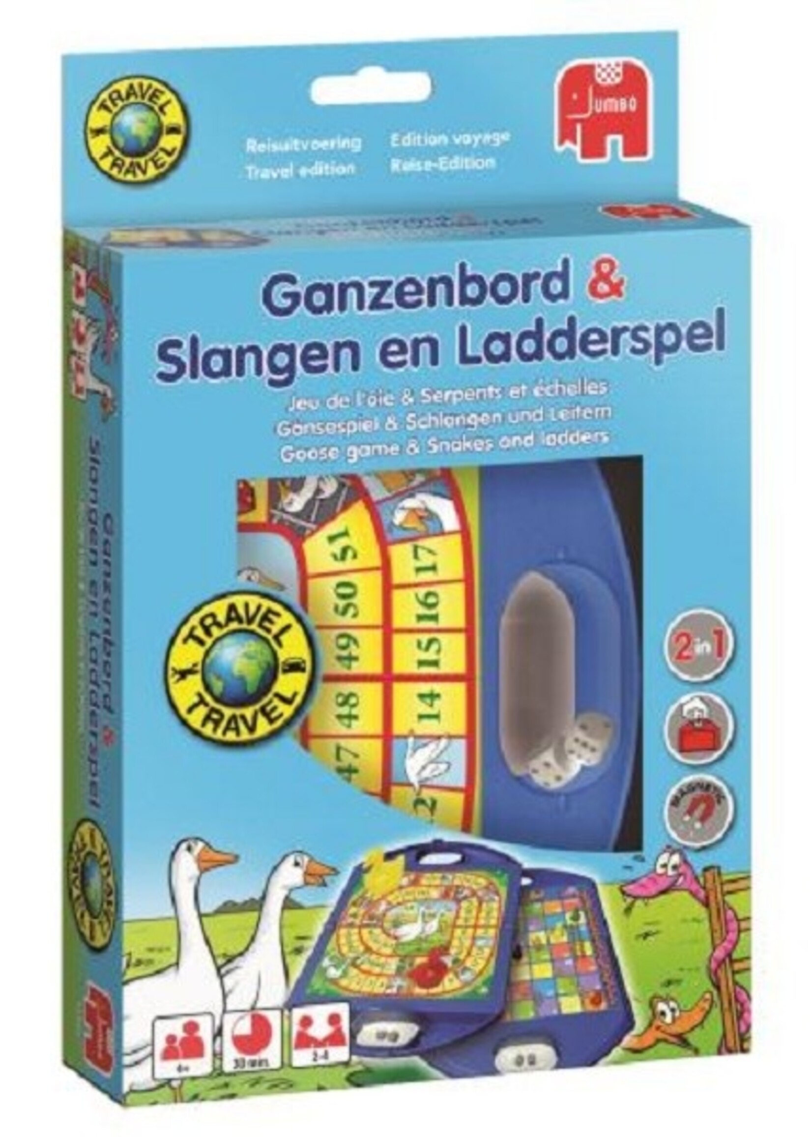Jumbo reisspellen Ganzenbord & Slangen en Ladders Travel