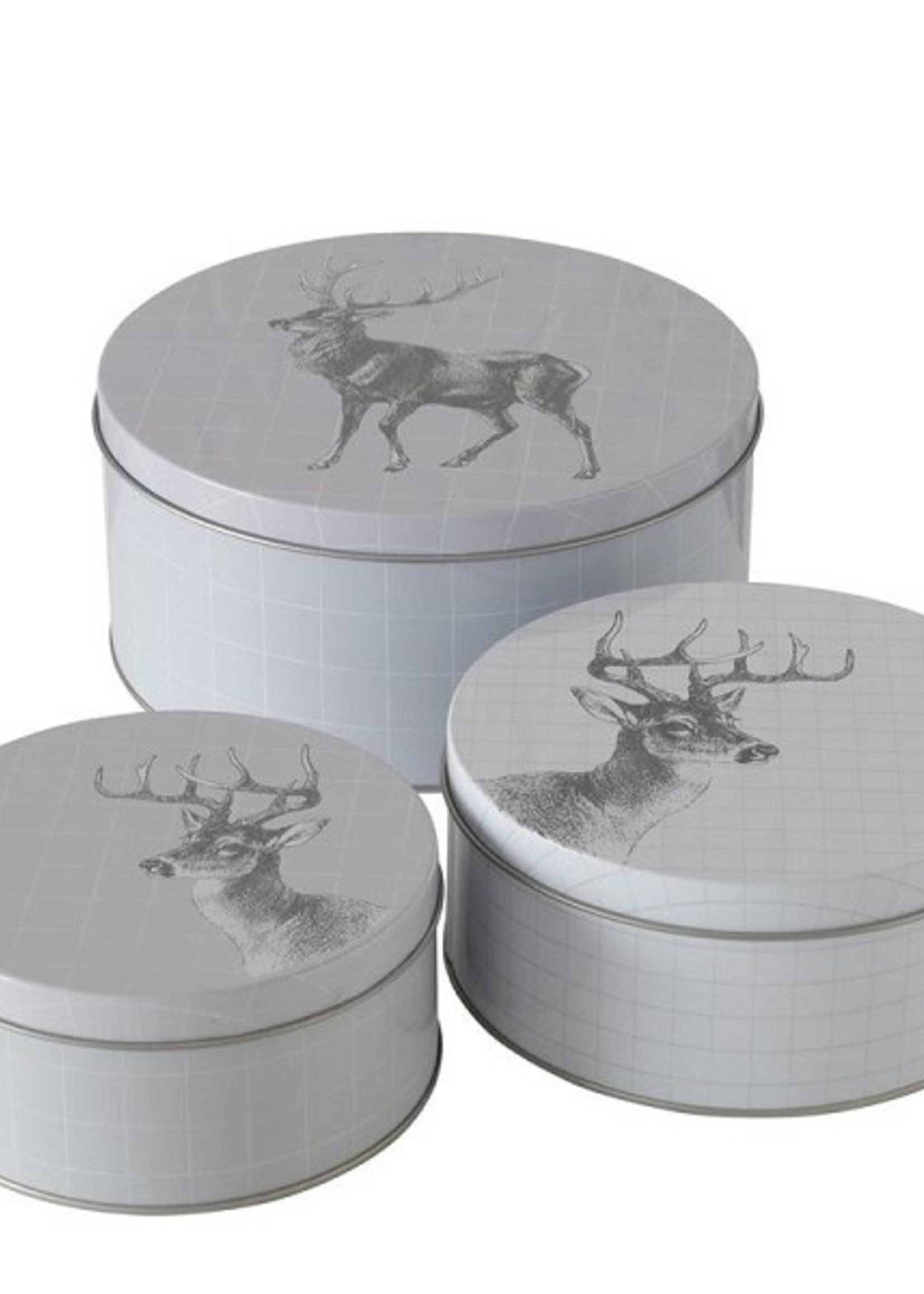 Boltze Home Voorraadblik kerst 3-delig metaal Fredi hert