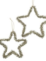 Boltze Home Decohanger ster goud glitter set a 2 dia 20- en 25cm