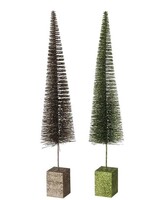 Boltze Home Kerstboom Tarvo glitter H60cm dia11cm bruin/groen