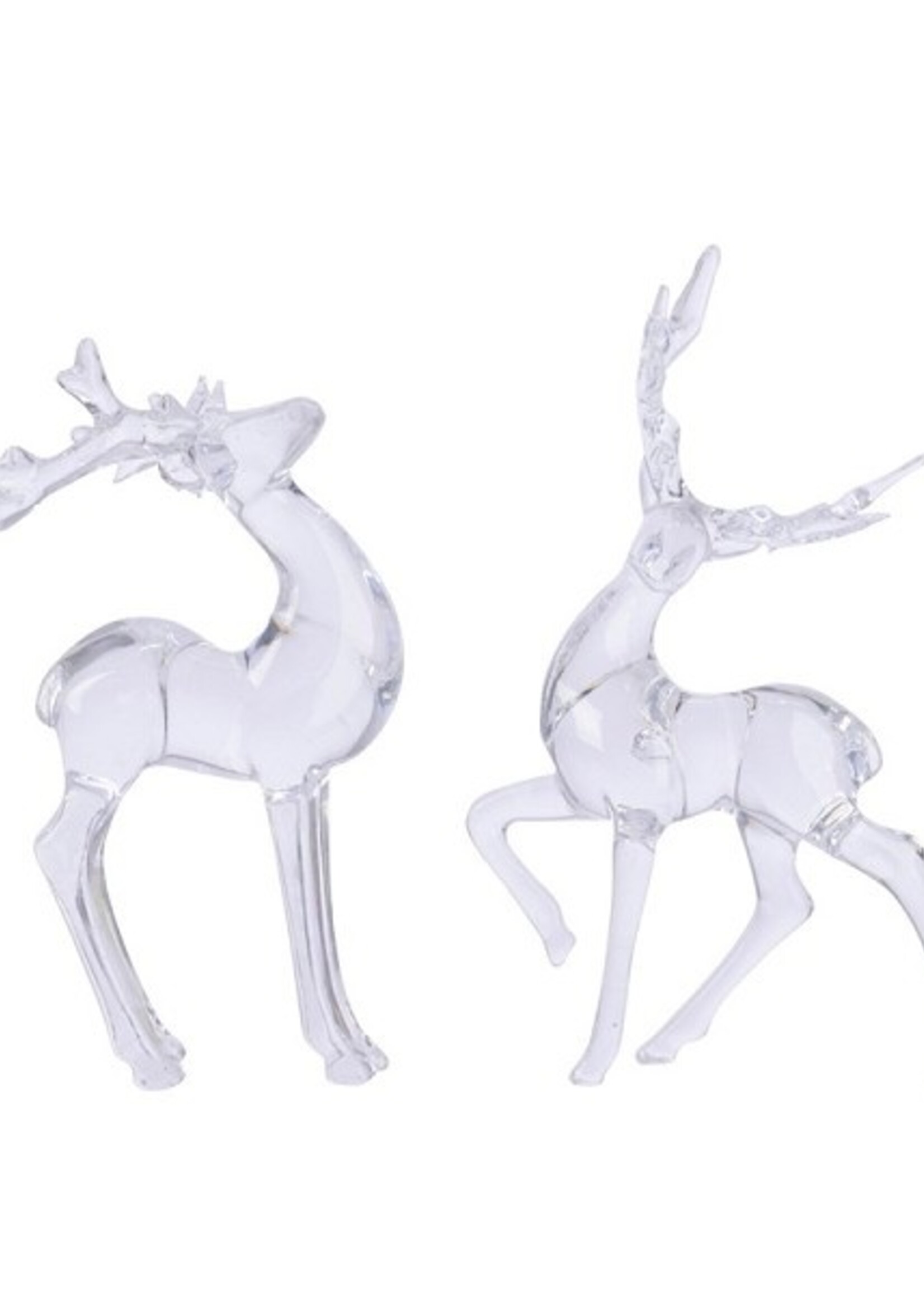 Kerst ornament Rendier acryl 12x20cm helder