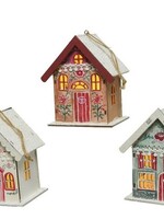 Lumineo LED huis kerstdecoratie van triplex Warm wit 8.3x10.5x13cm