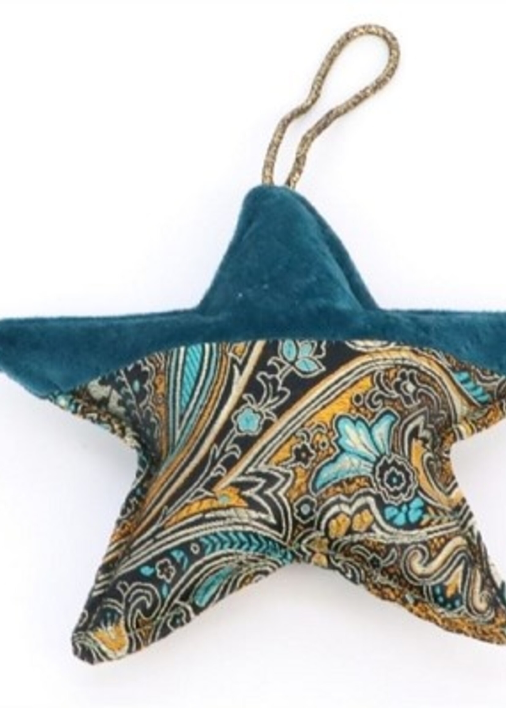 Hanger Ster Paisley 14x14cm fluweel/stof