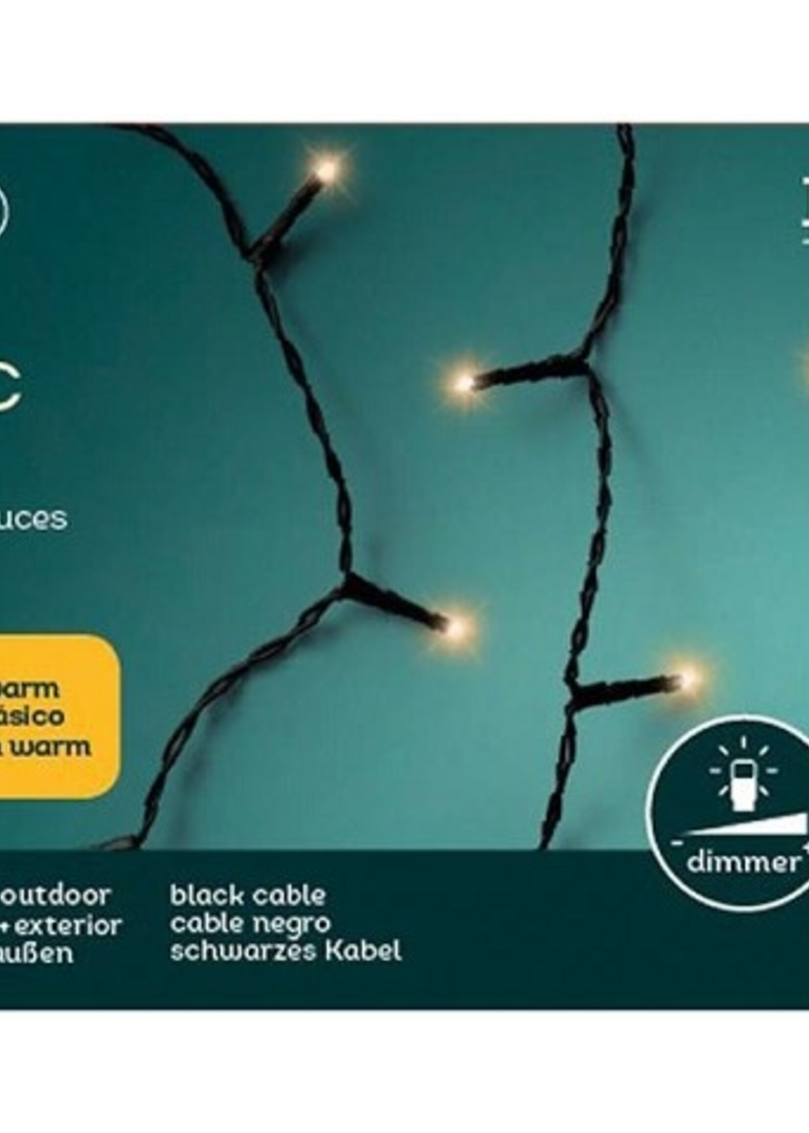 Lumineo LED strengverlichting binnen en buiten 9m 120 Lampjes warmwit. Met 8-uurs timer en dimfunctie