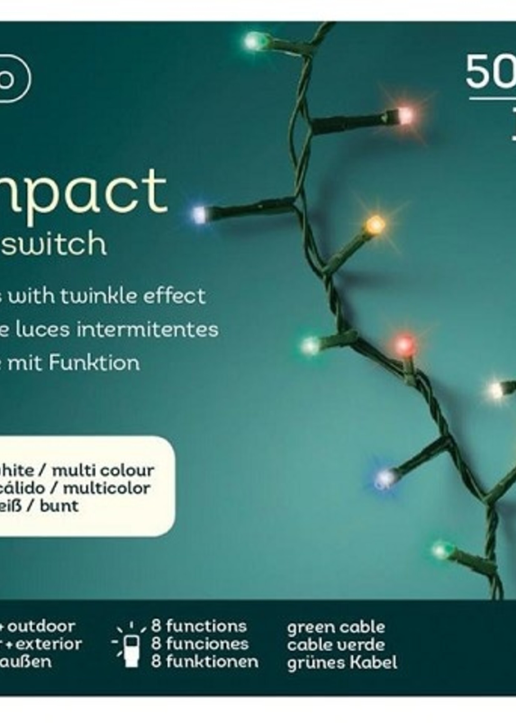 Lumineo LED compact lights 500L 1100cm colour changing. 8 functie twinkel effect en 8 uur timer