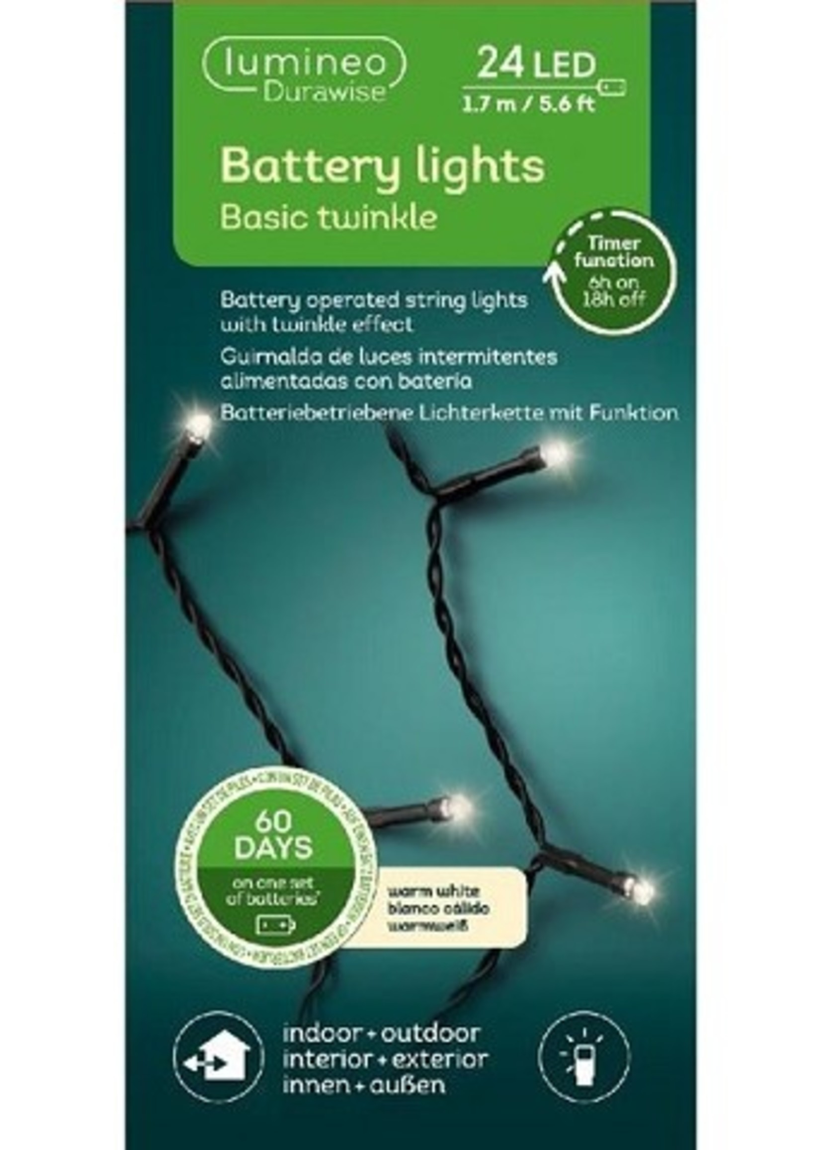 Lumineo Durawise basic LED lights 24L-170cm warmwit