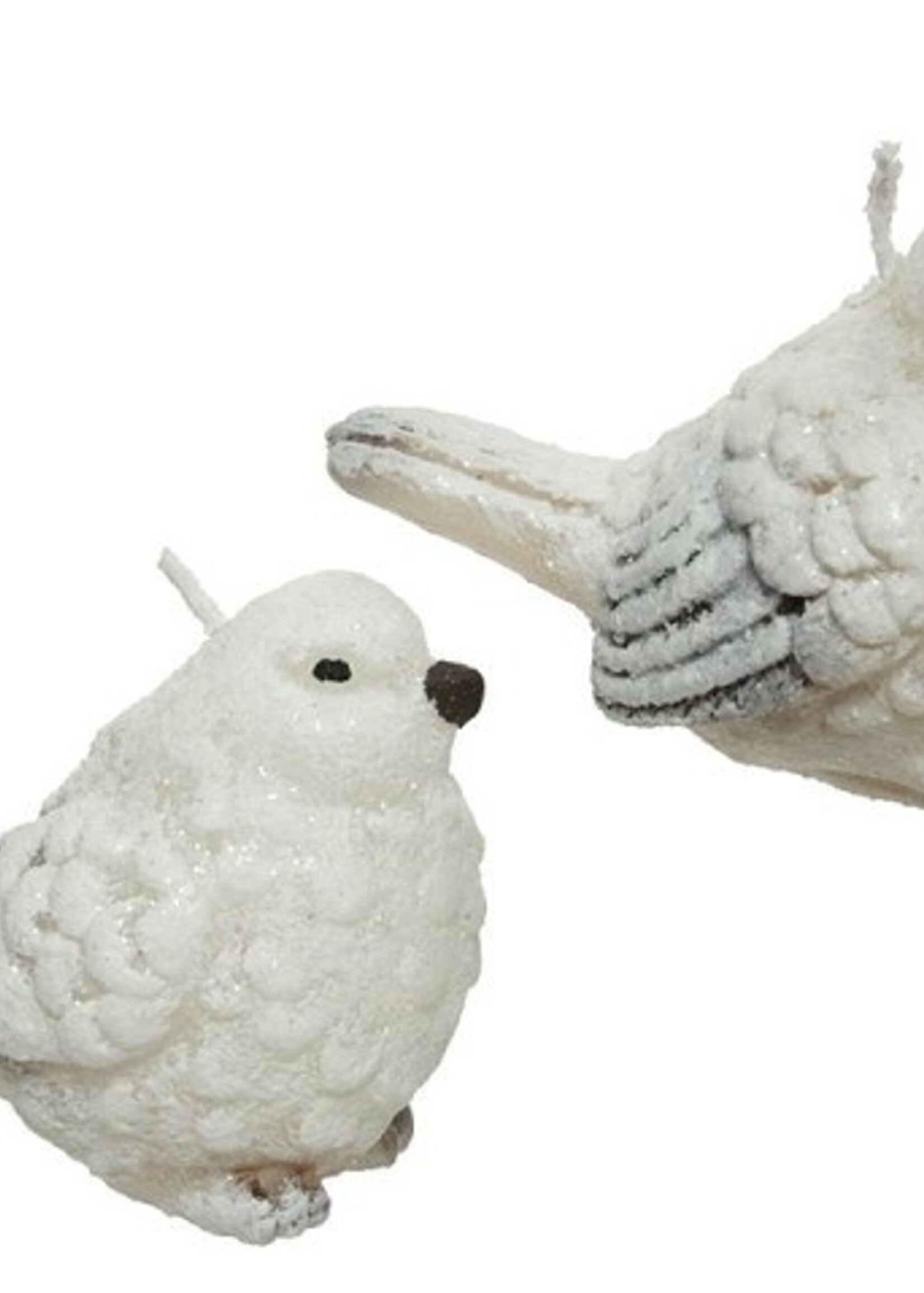 Decoris Kaarsfiguur vogel wax wit 11.4x7x8.4cm