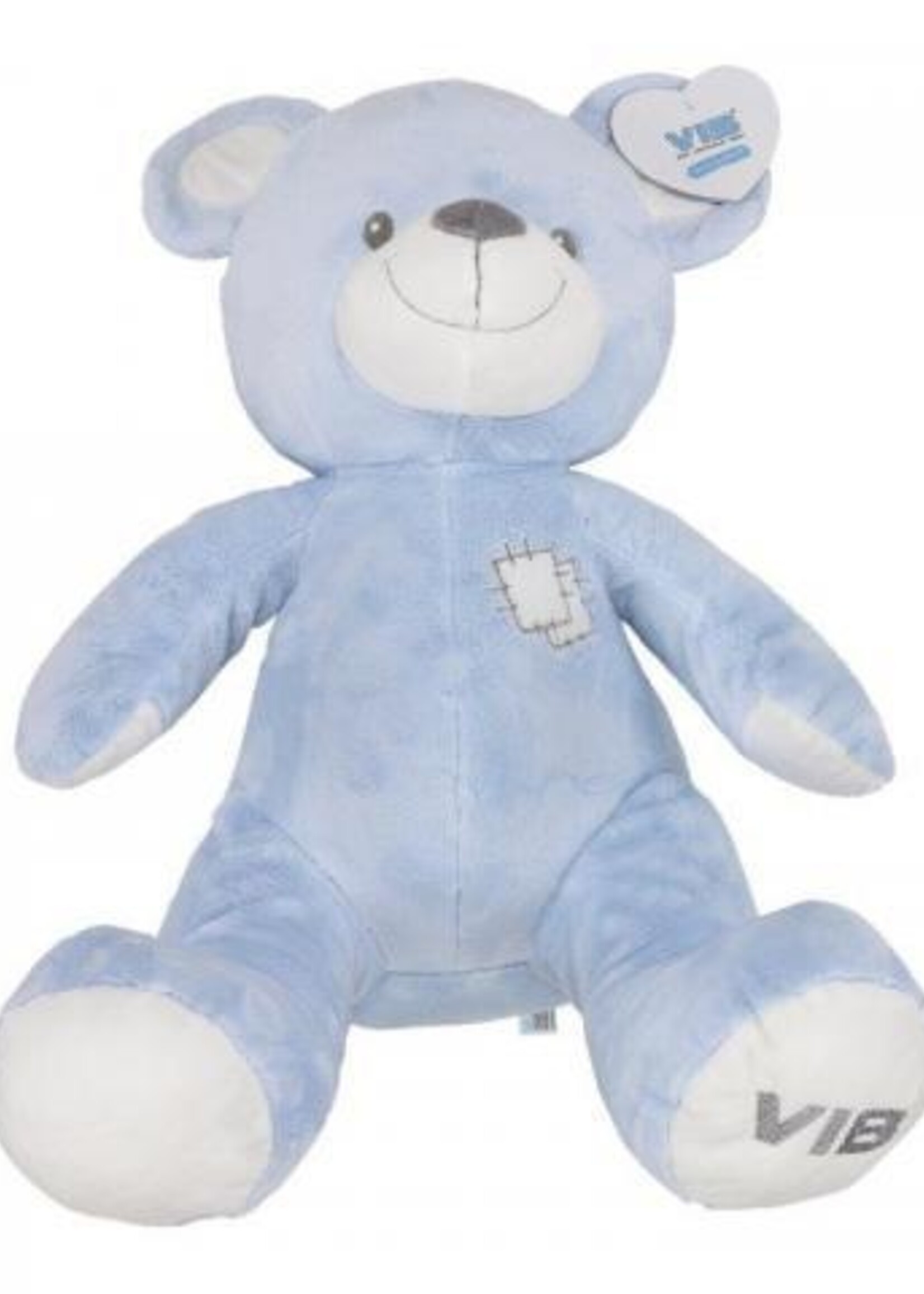 PLUCHE BEER GROOT ZITTEND 60CM BLAUW