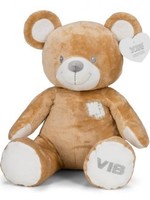 PLUCHE BEER GROOT ZITTEND 60CM LICHTBRUIN