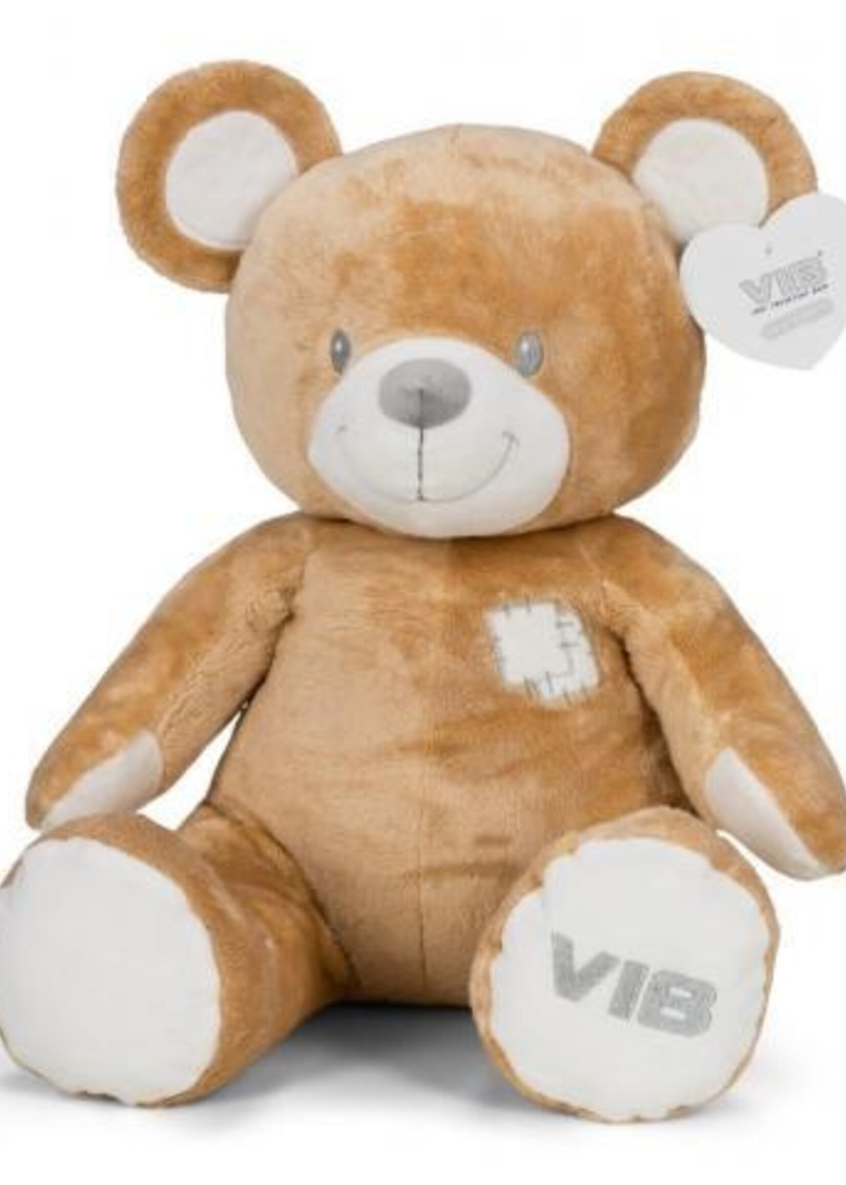 PLUCHE BEER GROOT ZITTEND 60CM LICHTBRUIN