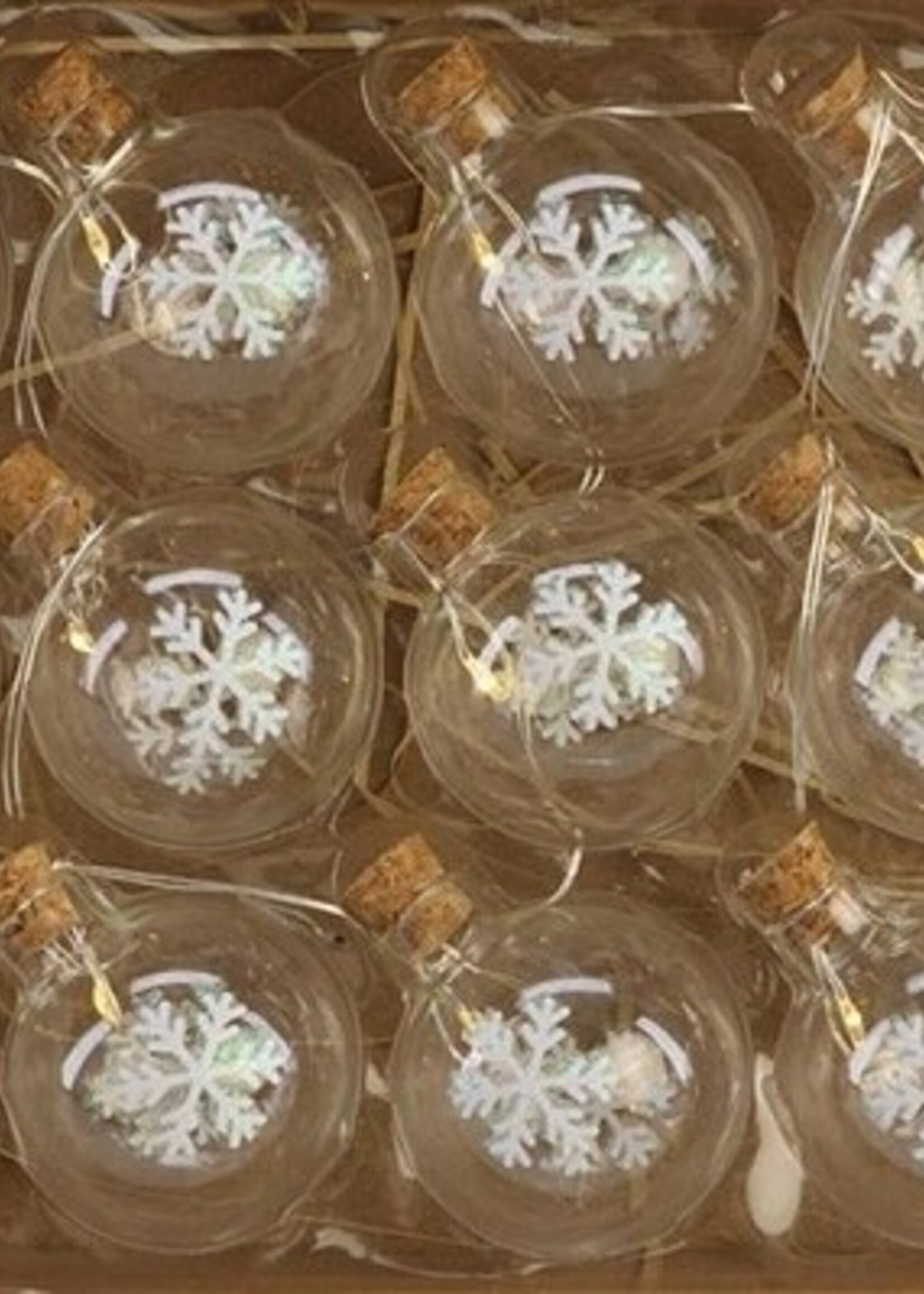 Streng verlichting Ball sneeuwvlok 12 LED lampen dia4x150cm exclusief batterijen 2xAA