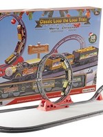 Treinset 38-delig met looping en geluid werkt op 4xAAA batterijen(excl)
