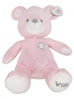 PLUCHE BEER GROOT ZITTEND 60CM ROZE