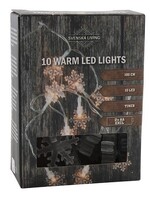 stringverlichting sneeuwvlok met 10 LED lampen warmwit en timer werkt 100cm op 2xAA(excl)