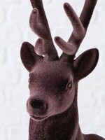 Boltze Home Hert Josa h40cm Donkerbruin Flock of glitter