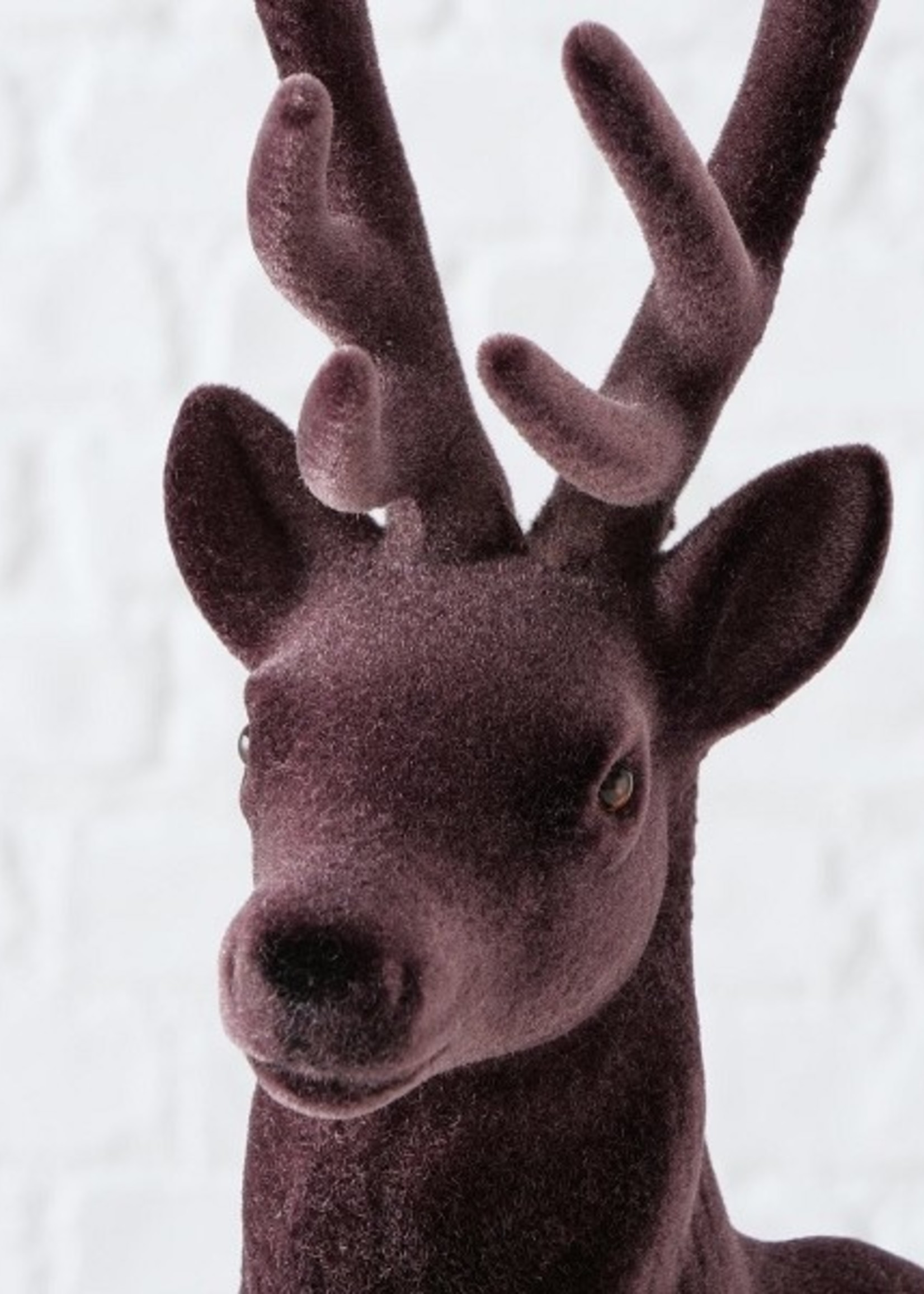 Boltze Home Hert Josa h40cm Donkerbruin Flock of glitter