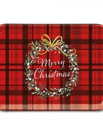 Ambiente Tray Melamine Christmas Plaid Red 13X21cm