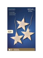 Lumineo LED verlichting sterren frosted aan snoer 150cm 30LED. WarmWit. 220V trafo IP20