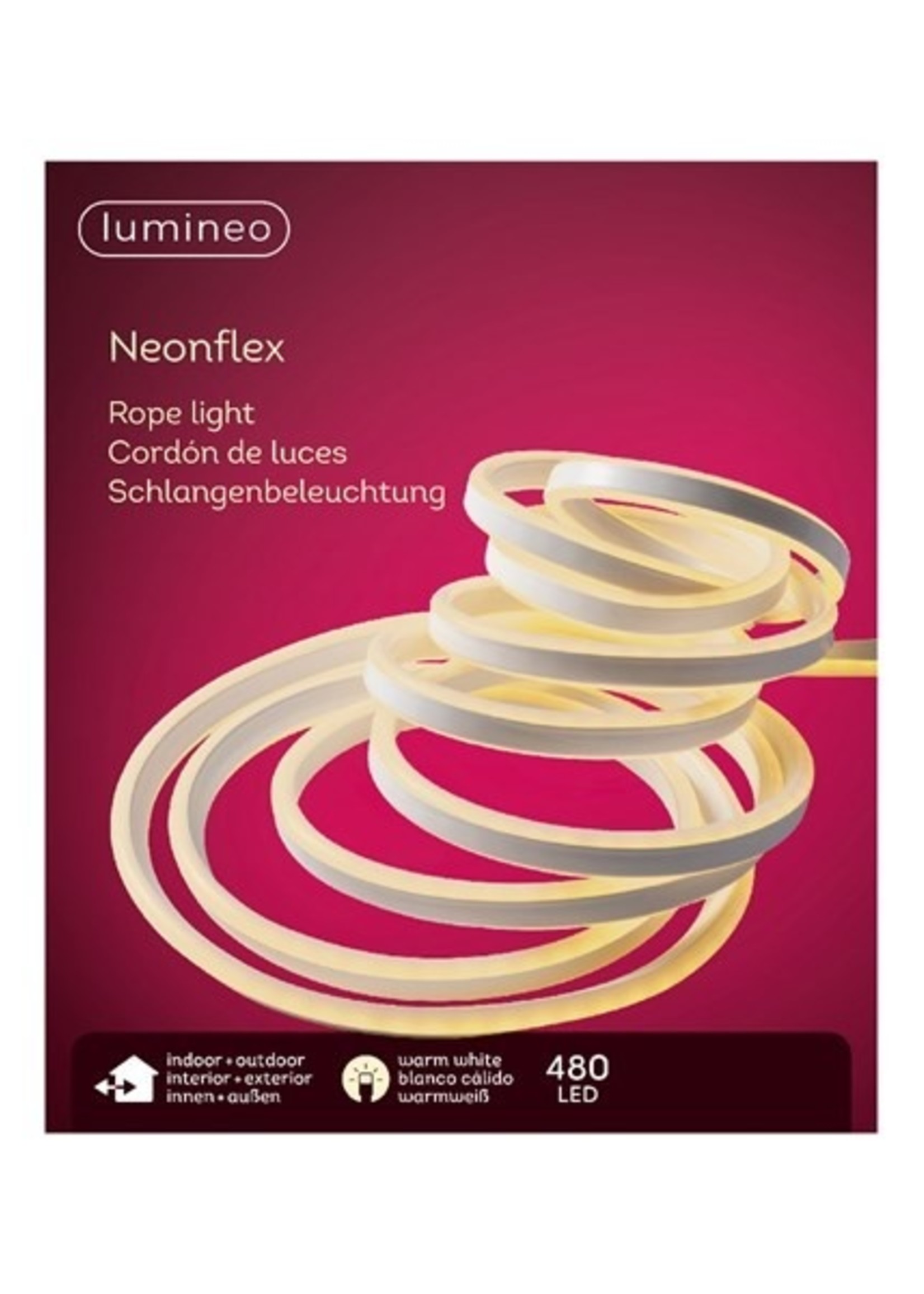 Lumineo LED Lichtslang neonflex 5m buiten 500cm-480L WarmWit