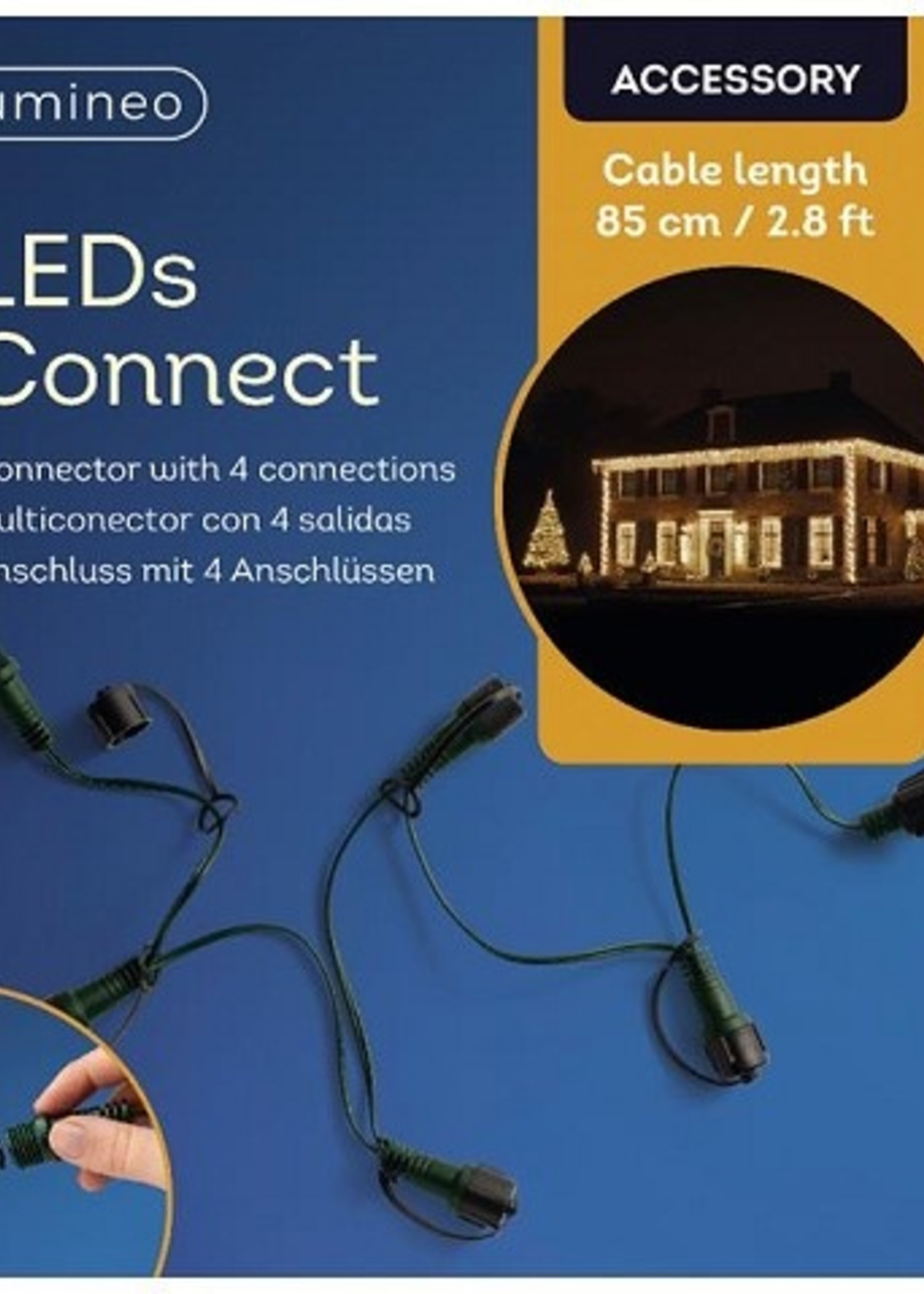 Lumineo LED's connect koppelverlichting 4-weg splitter buiten groen 85cm