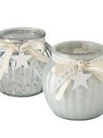 Boltze Home Theelichthouder glas Lavea met ster H10 dia12cm