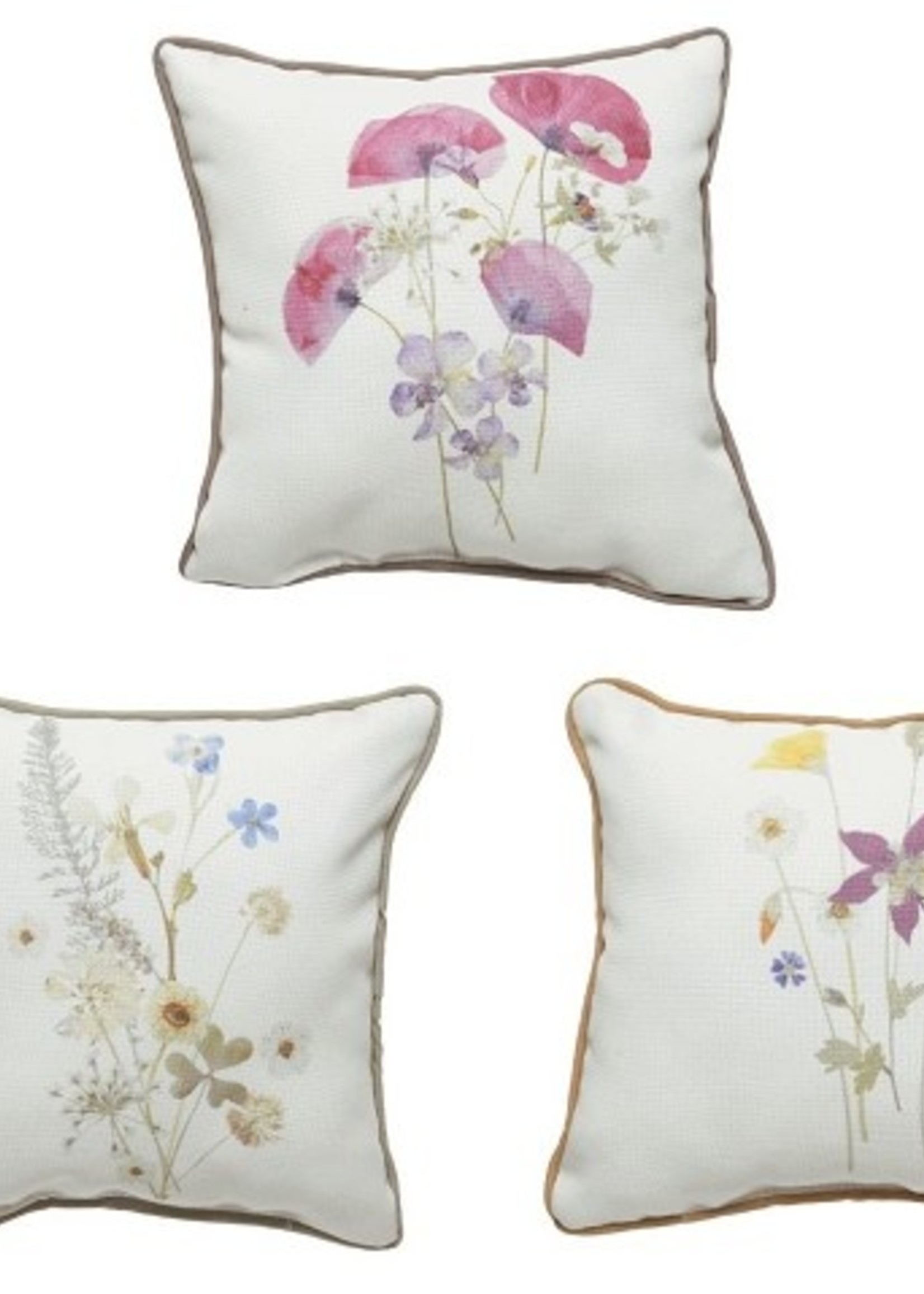 Kussen polyester L20-W20-H2cm wit